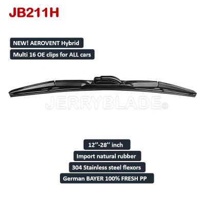 All-Season Super OE Fit Multi-Type Hybrid Wiper Blade New Multi-Adapters 16 Clips Universal for All Cars Front Jb211h Windsceen Windshield Wiper Factory Supply